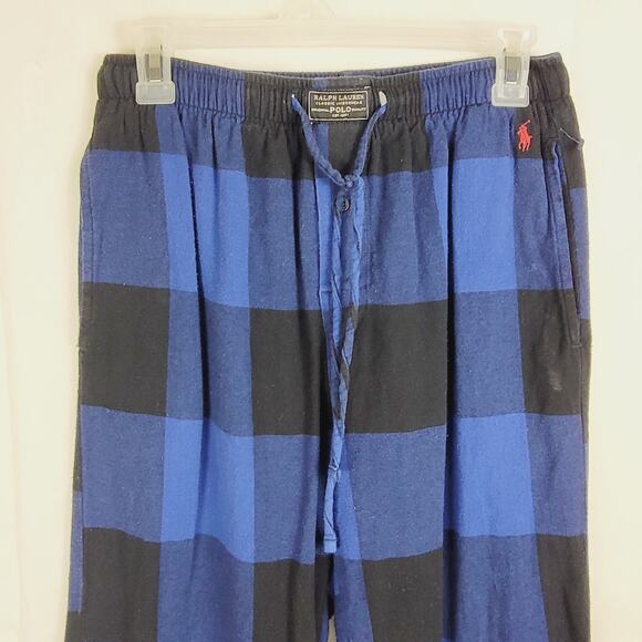 Polo Ralph Lauren blue plaid tie waist pajama pants Size small heritage classic - Picture 4 of 7